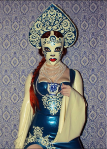 Appliqué Latex Kokoshnik and Dress -  Karina Akopyan